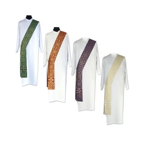 Deacon Stole a set of 4 colours, Chasuble Stole, Stole clergy, Stole for Priest, Catholic Stole, Liturgical Stole, Clergy stole, Pastor Gift