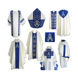 High Mass Set Marian Vestment Cope Dalmatic Pall