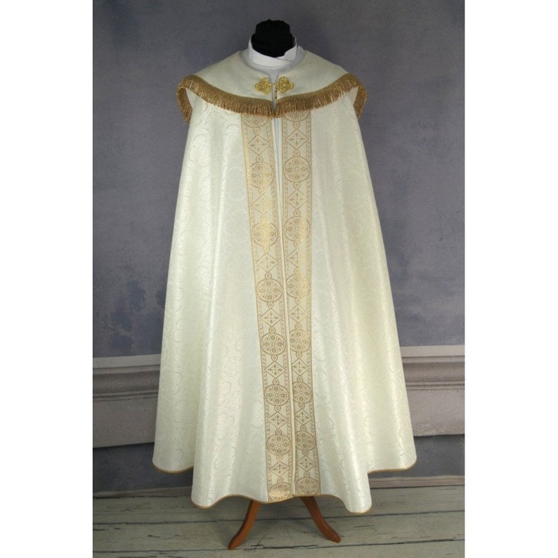 Cope and veil with, Vestments for Priest, Catholic Vestments, Liturgical Chasuble, Liturgical Cope, Pastor Gift, Cope for Ordination. image 4