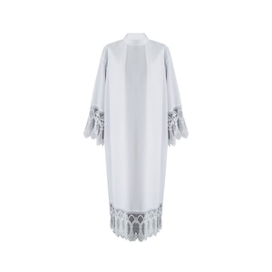 Traditional Priest Alb with pleats, White Alb, Albs for Priest, Catholic Alb, Liturgical Albs, Liturgical Vestments Albs, Exclusive Albs. image 1