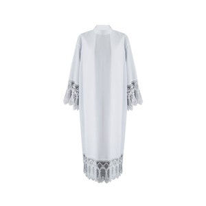 Traditional Priest Alb with pleats, White Alb, Albs for Priest, Catholic Alb, Liturgical Albs, Liturgical Vestments Albs, Exclusive Albs. image 1