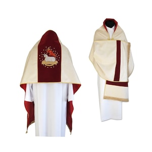 Humeral Veil Lamb of God-Ecry Veil , Vestments for Priest, Liturgical Chasuble, Pastor Gift, Velum Humerale, Cope and humeral veil