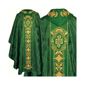Gothischer Chasuble mit passender Stola, Gewänder für Priester, katholische Gewänder, liturgische Chasuble, Pastor Geschenk.