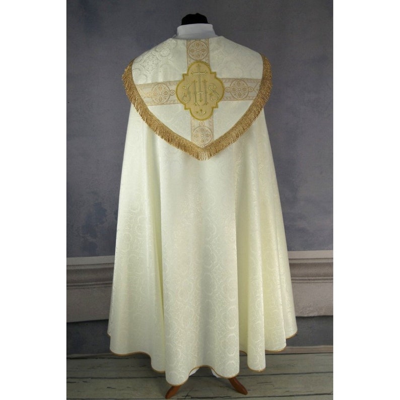 Cope and veil with, Vestments for Priest, Catholic Vestments, Liturgical Chasuble, Liturgical Cope, Pastor Gift, Cope for Ordination. image 5