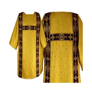 Deacon Tunic Gold, Dalmatic, Deacon Dalmatic, Catholic Dalmatic, Liturgical Dalmatic, Vestments for Priest, Catholic Chasuble, Liturgical.