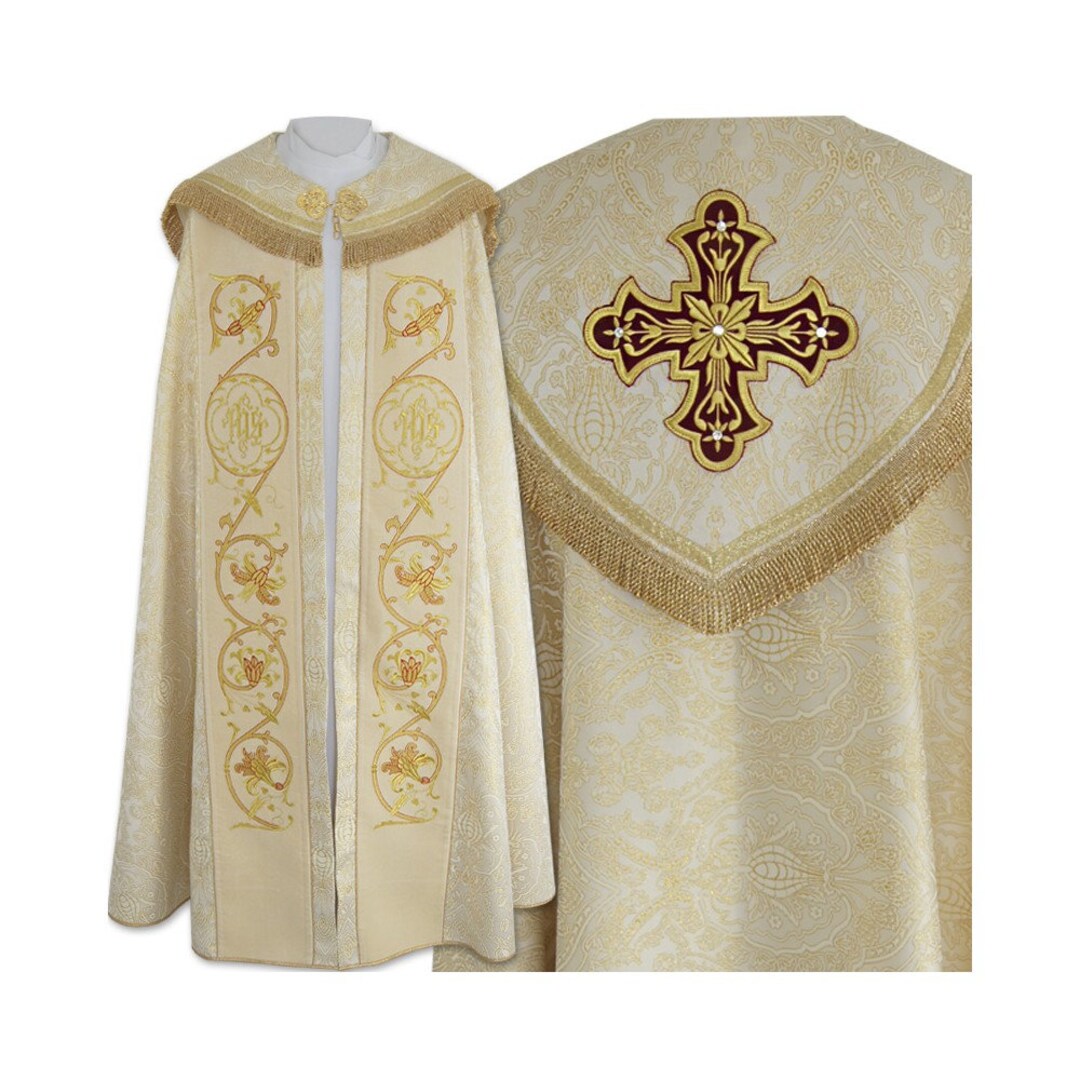 Gothic Style Cope, Gold Chasuble, Vestments for Priest, Catholic ...