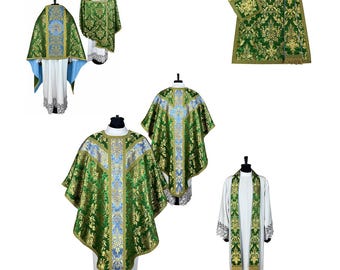 Set – Semi-Gothic Chasuble with Priest Stole