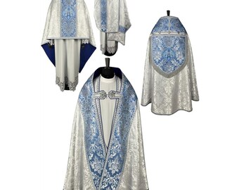 Cope and humeral veil, Vestments for Priest, Catholic Vestments, Liturgical Chasuble, Liturgical Cope, Pastor Gift,