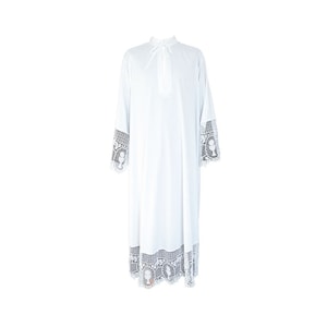 Trapeze cut Priest Alb with a stand-up collar,White Alb, Albs for Priest, Catholic Alb, Liturgical Albs, Exclusive Albs.