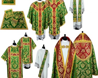Solemn set chasuble with a priest stole- Semi Gothic style Chasuble with a matching Stole, Vestments for Priest, Catholic Vestments. Gift