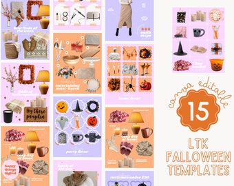15 plantillas LTK para otoño: otoño, Halloween, edición en Canva, plantilla de Canva, plantilla LikeToKnow.it, Like To Know It, plantilla para redes sociales