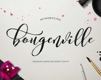 Modern Calligraphy font, digital font, swash hand brushed script handwriting font, instant download, wedding invitation downloadable font