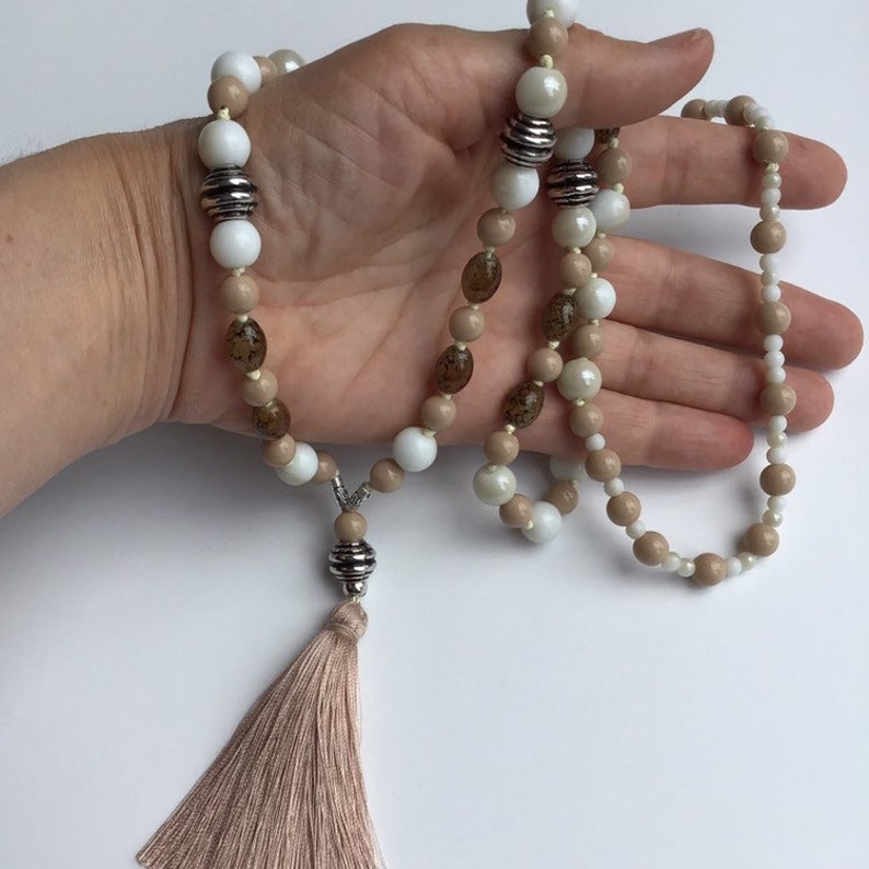 Beige And White Colours Stylish Bohemian Accessory