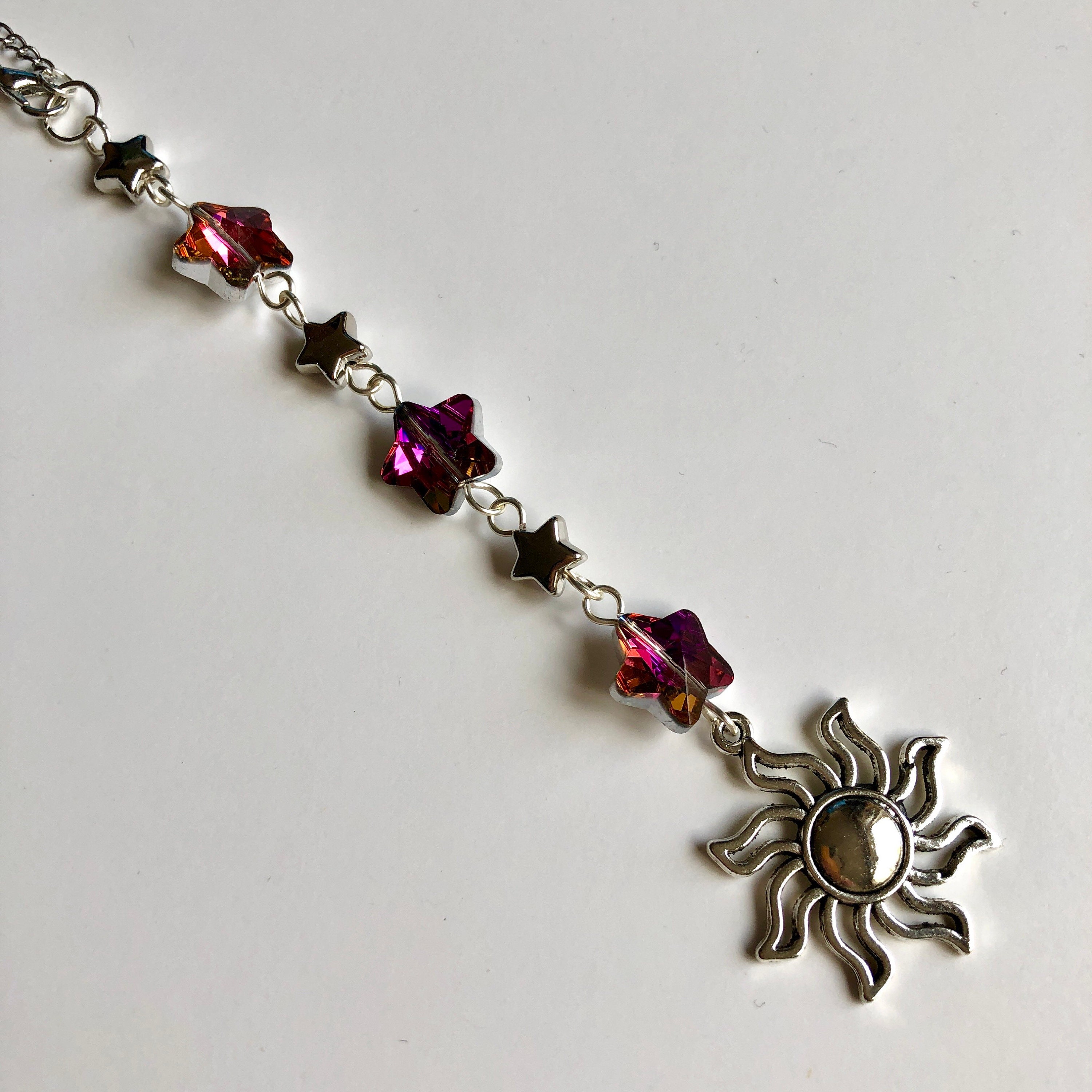 Car Decor Mirror Hanger on a Crystal Stars Chain Car Etsy UK