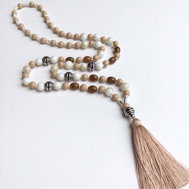 Beige And White Colours Stylish Bohemian Accessory