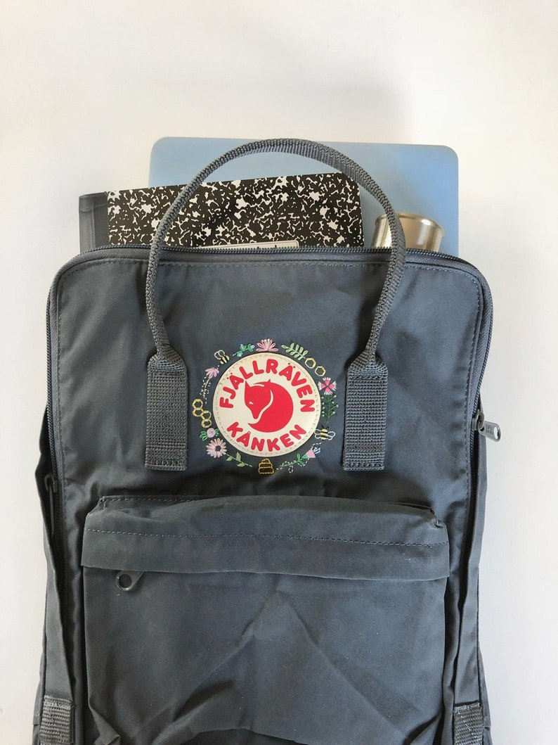 Fjallraven Kanken Graphite Embroidered Backpack Etsy
