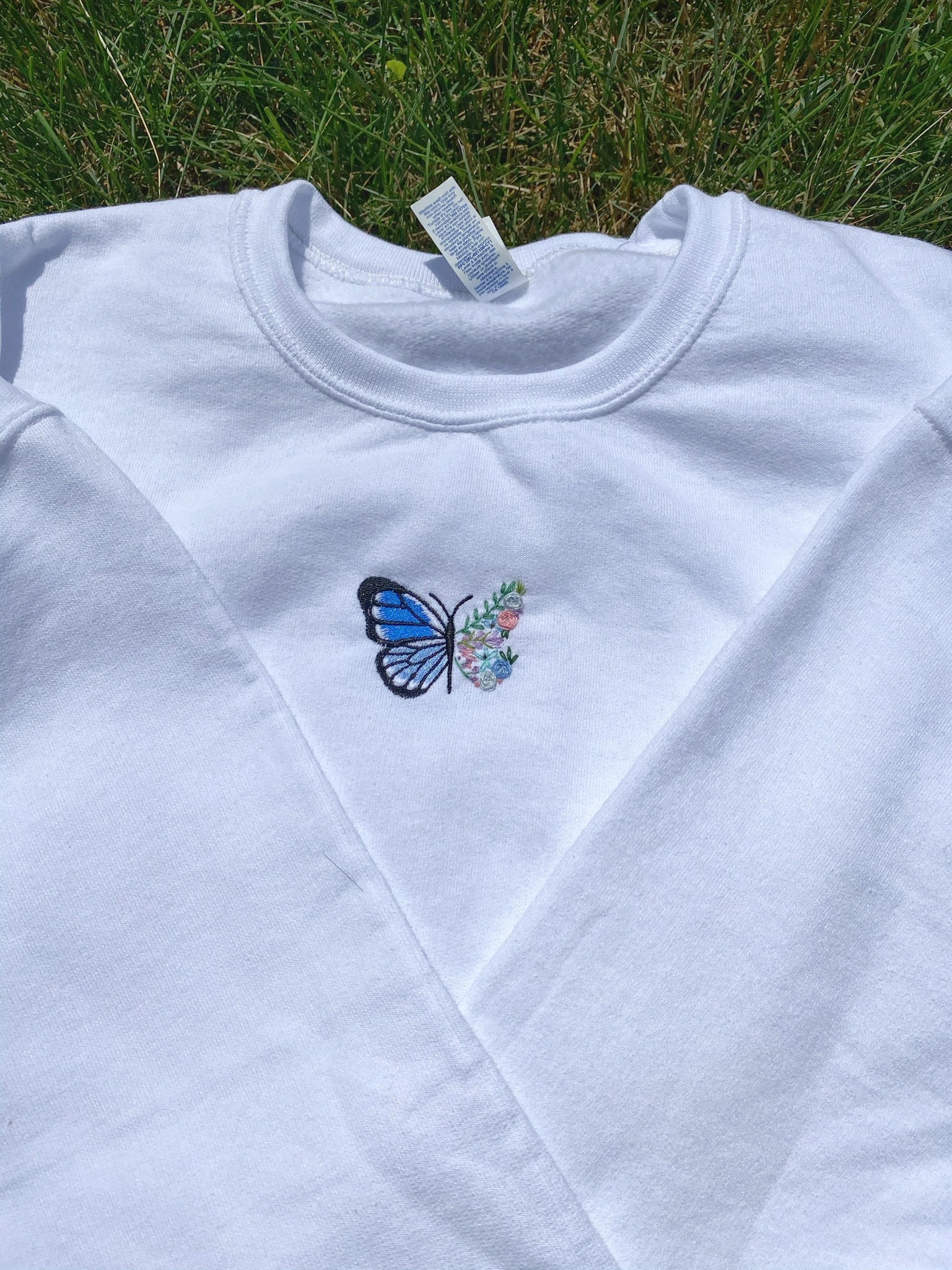 Embroidered butterfly sweatshirt Clearance
