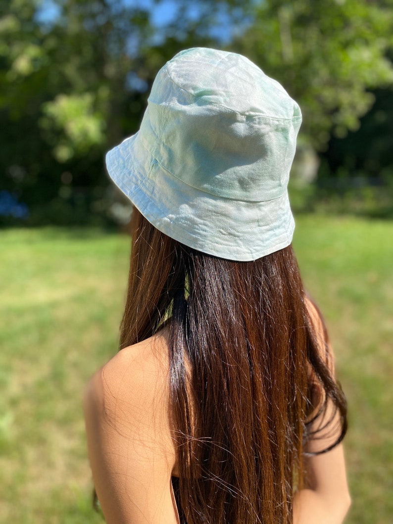 Bucket Hat/Mint/Handmade/Bleach dyed Etsy