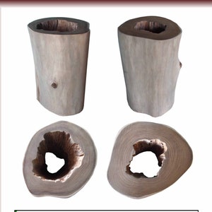 Sanded Teak Wood Log Base: Stool, End Table, Coffee Table