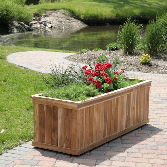 Large Teak Planter Box | FSC Certified Sustainable Wood | Outdoor