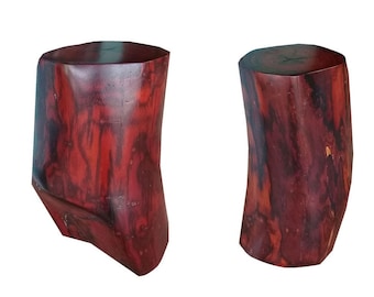 Cocobolo Finished Base: Reclaimed Wood Stump, Plant Stand