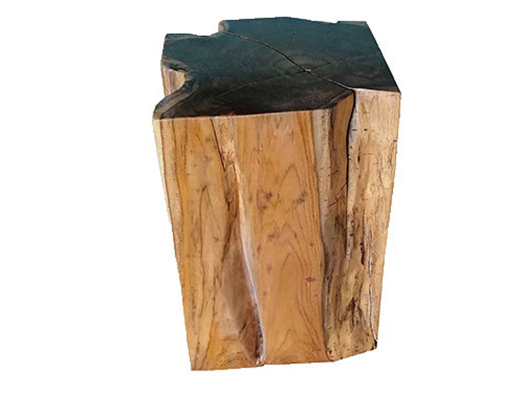 Solid Teak Wood Table Base Squared Reclaimed Stump Coffee Etsy