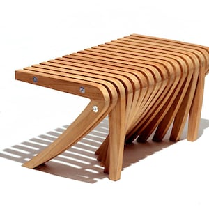 Teak Backless Bench, Footrest, Ottoman,  great for use in showers, stainless steel hardware, comfy,durable and sustainable from Costa Rica