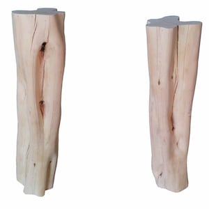 May include: Two natural wood stumps, each with a unique shape and texture. The stumps are light brown in color and have a smooth, polished finish.
