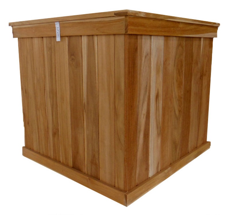 24 inch cube Teak planter solid teak wood fullyassembled Etsy