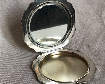 Vintage silver powder case with date and initials