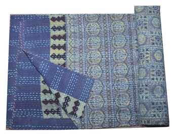 Indian Handmade Kantha quilt Bedspread Bedcover Quilt Kantha quilt coverlet vintage handmade Queen size