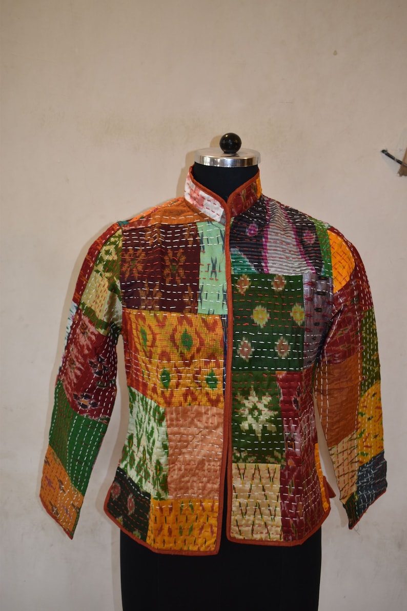 Vintage Women Silk Clothing Kantha Jacket Short Banjara Jacket JK51