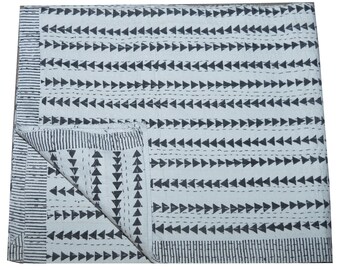Indian Handmade Kantha quilt Bedspread Bedcover Quilt Kantha quilt coverlet vintage handmade Queen size