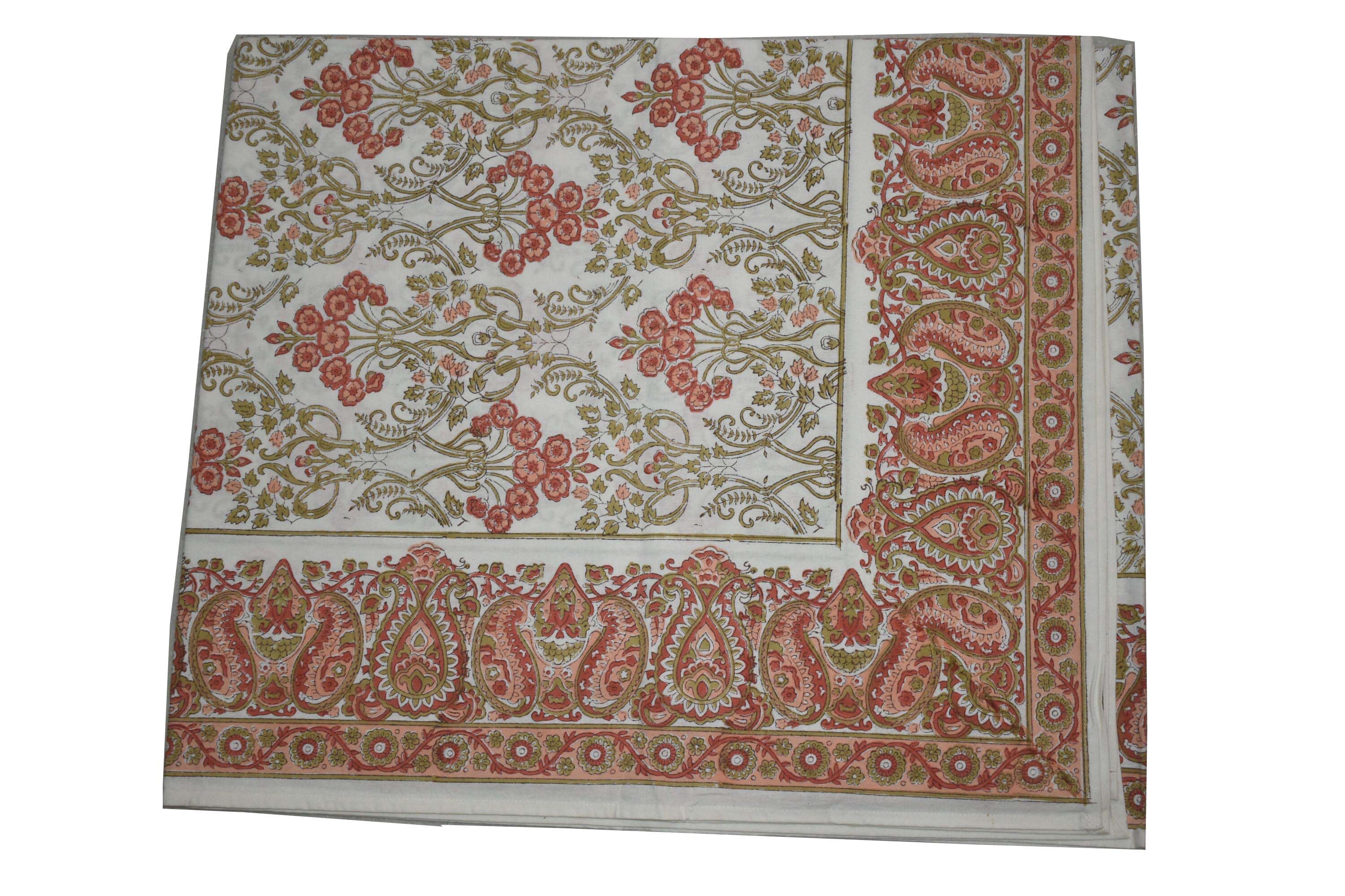 Cotton Hand Block Print Bedsheet Bed Cover Floral Print Etsy