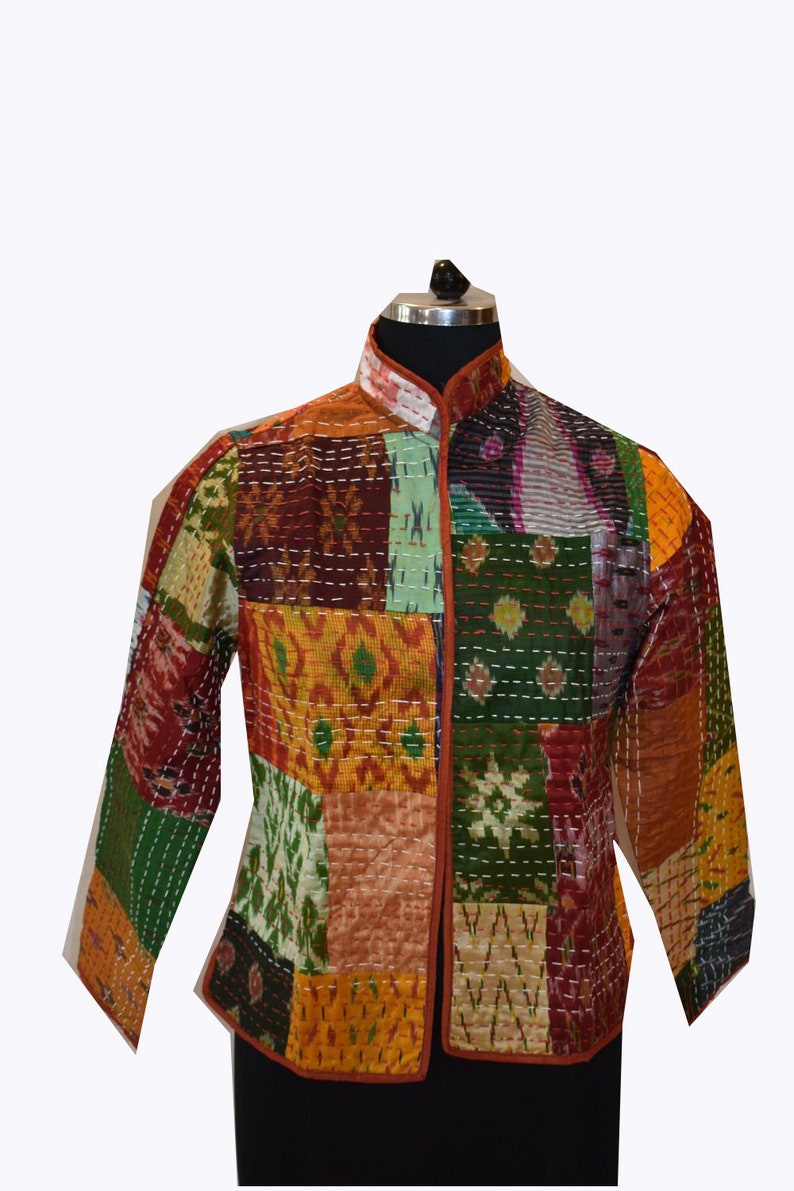 Vintage Women Silk Clothing Kantha Jacket Short Banjara Jacket JK51
