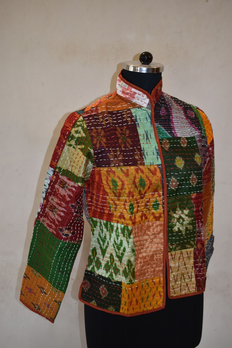 Vintage Women Silk Clothing Kantha Jacket Short Banjara Jacket JK51