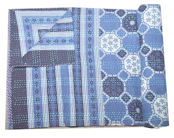 Indian Handmade Kantha quilt Bedspread Bedcover Quilt Kantha quilt coverlet vintage handmade Queen size