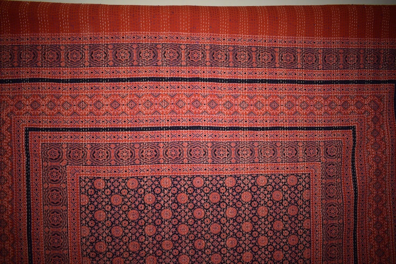Handmade Kantha Indian Kantha Handmade Quilt Throw Made Of Cotton Hand Block Print Natural Dye Throw