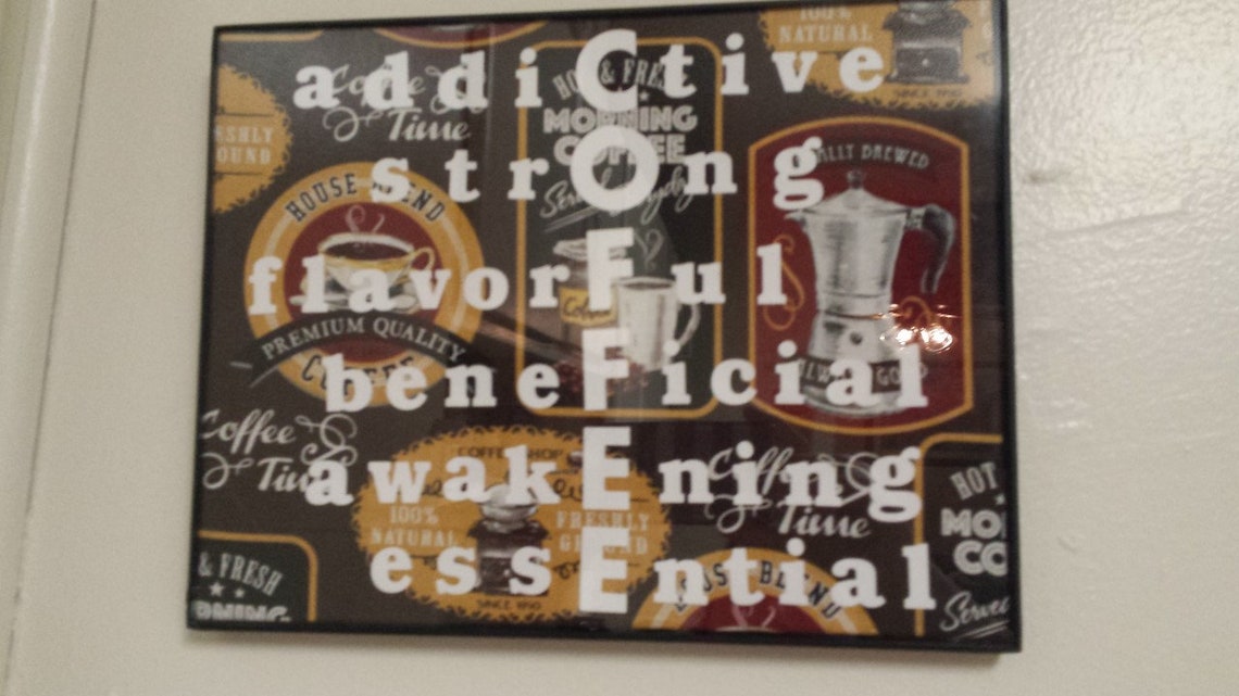 Coffee acronym framed sign Etsy