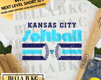 Kansas City KC Softball Diamonds on Multiple Shirt Options