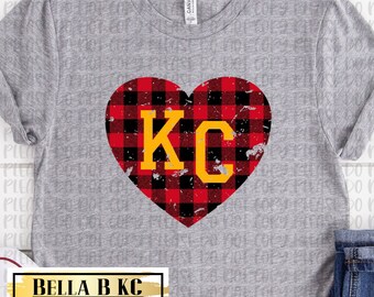 KC Plaid Heart - Kansas City Shirt, Kansas City Football Shirt, Retro, Kansas City Gift for Men and Women