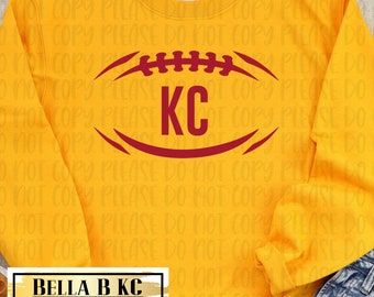 KC Football on Golden Yellow - Kansas City Chiefs Shirt, Kansas City Football Shirt, Retro, Kansas City Gift for Men and Women