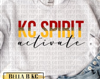 KC Spirit Activate Color on GREY - Kansas City Shirt, Kansas City Football Shirt, Retro, Kansas City Gift for Men and Women