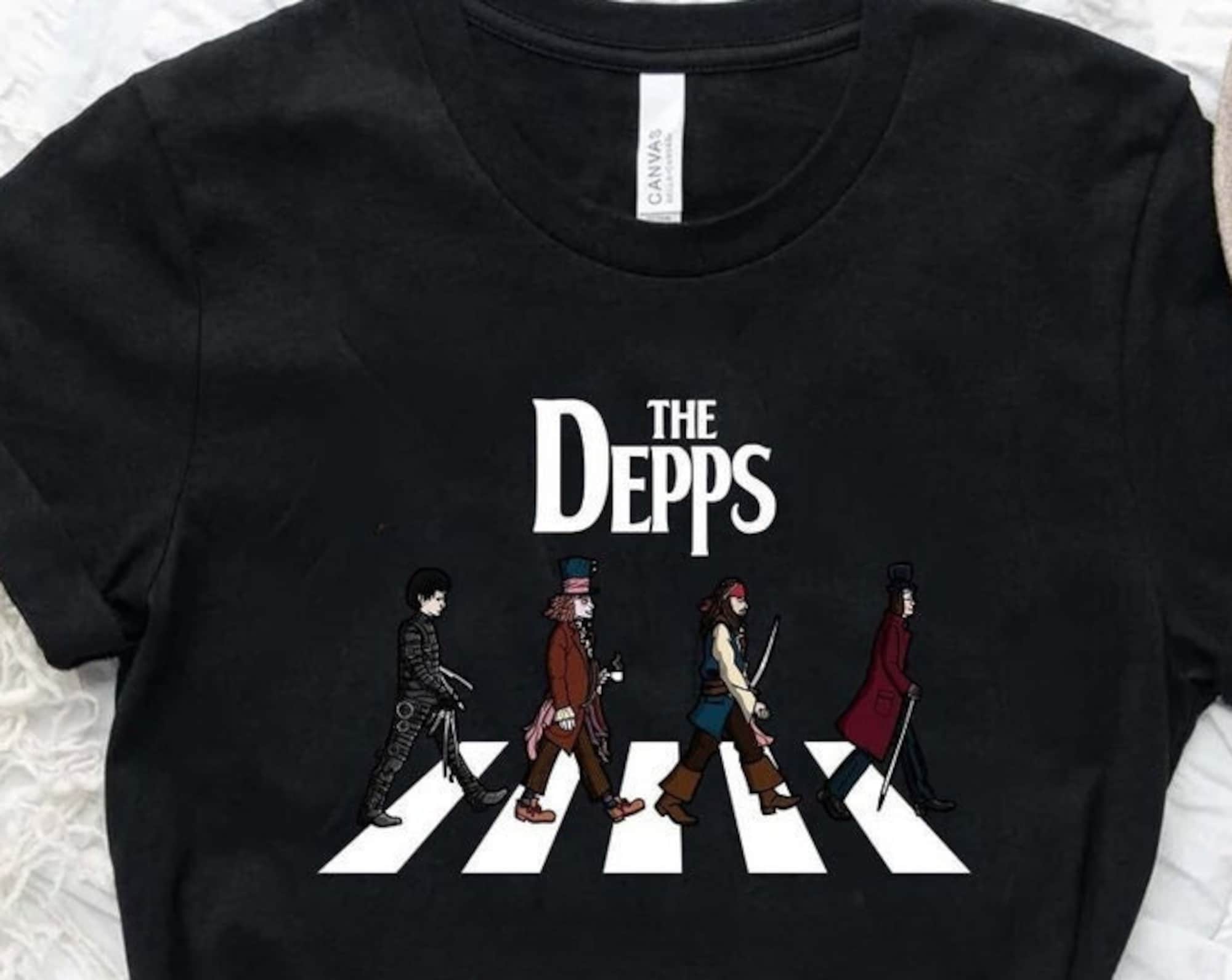 Discover Johnny Depp t-shirt, The Depps T Shirt, The Depps Johnny Depp Characters Crosswalk, Mad Hatter Johnny Depp Jack Sparrow