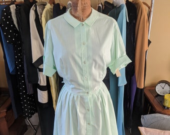 Light Green Fifties-style Vintage Dress | Short Sleeve