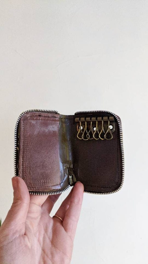 Brown leather key case vintage