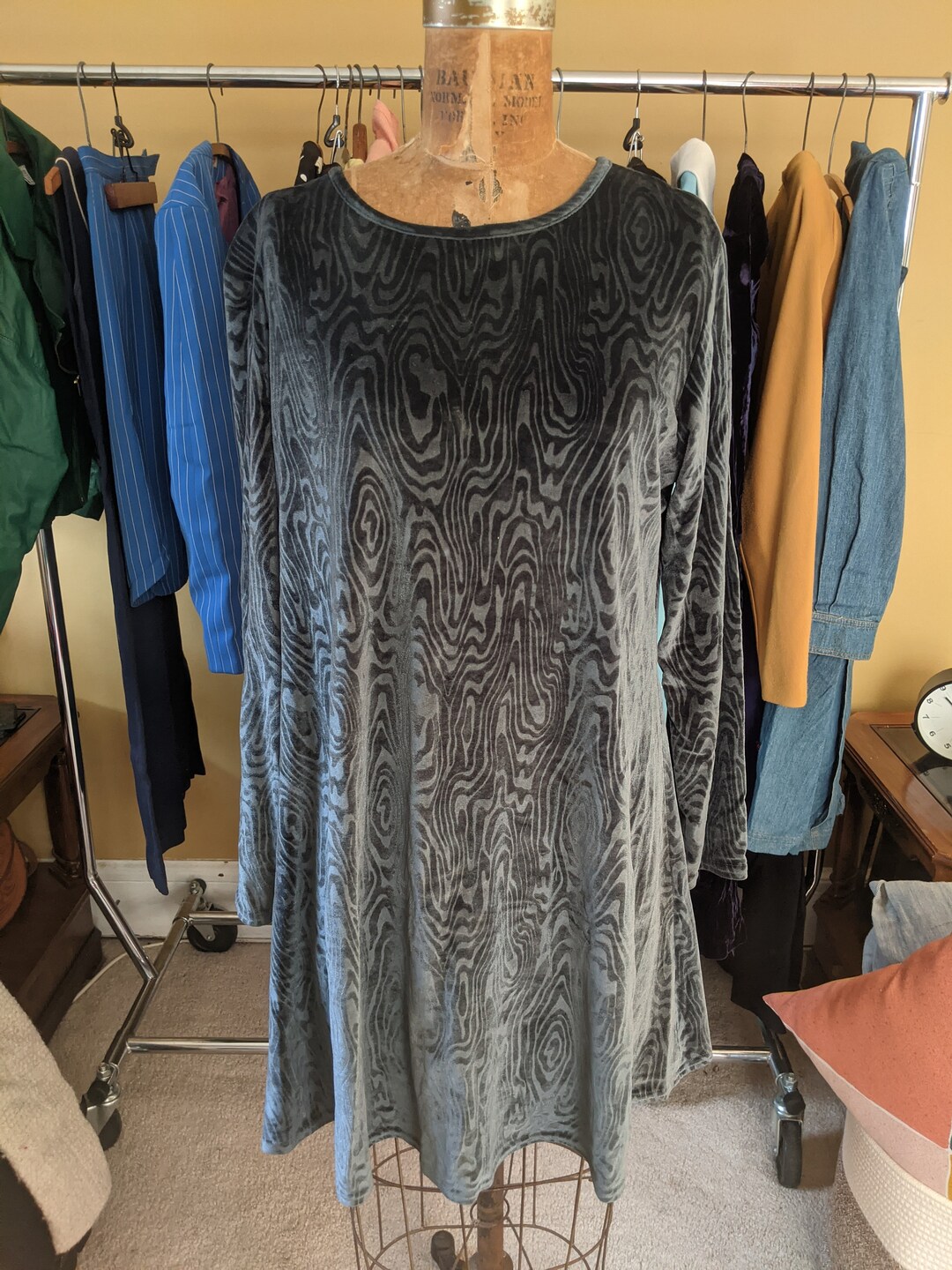 Vintage KC Spencer New York Silver Green Dress Etsy