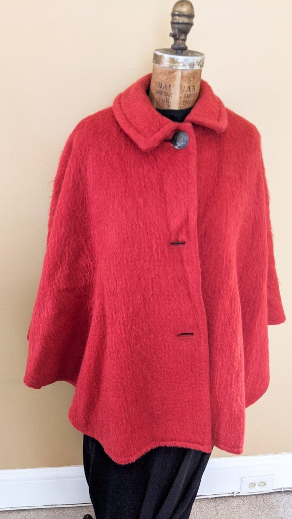 Vintage Lord and Taylor red winter cape