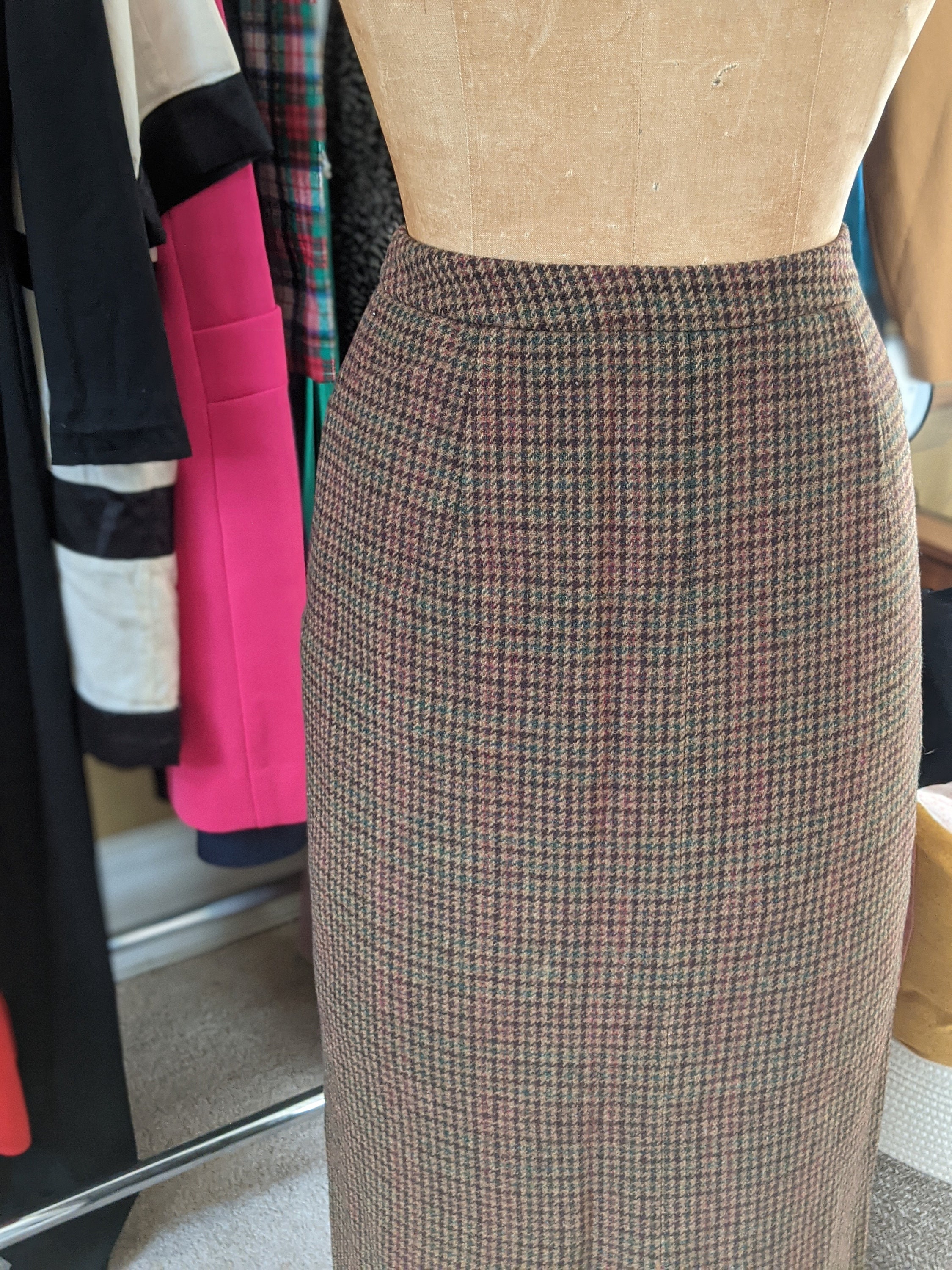 Ralph Lauren Brown Plaid Long Wool Skirt Size S-M - Etsy