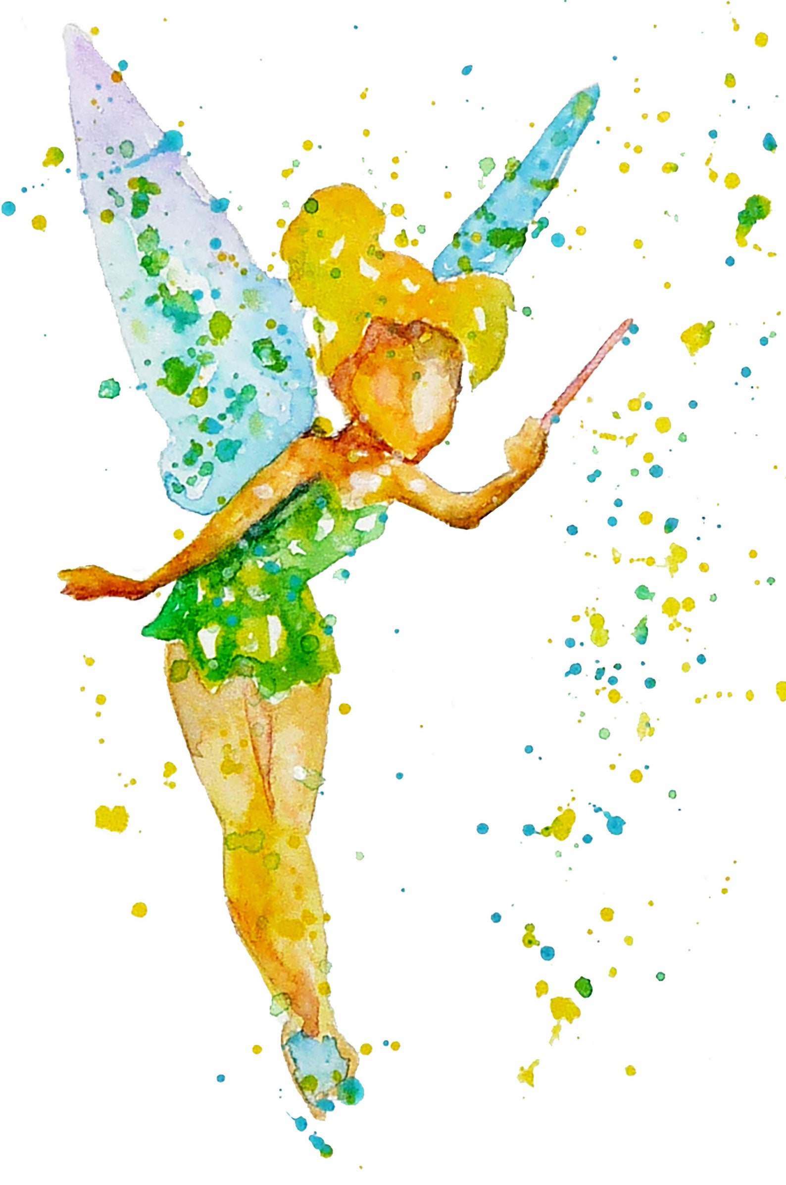 Disney TinkerBell Watercolor Art Print Tinker Bell Wall Art Etsy